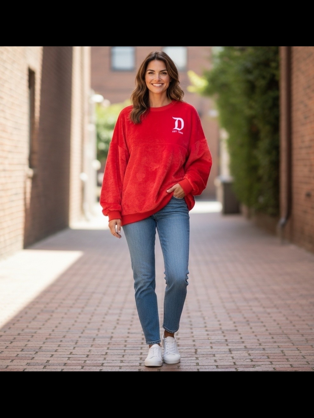 Women’s Red Oversized Disneyland Soft Sweatshirt
